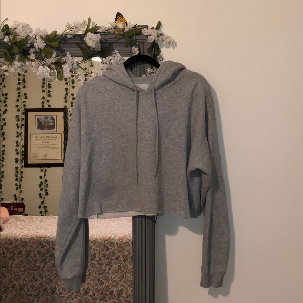 🌼Cropped, gray hoodie